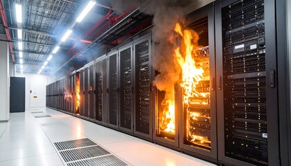 Data Center Inferno: Server Room Fire Disaster