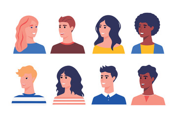 Diverse portraits expressing a wide range of human emotion in a creative illustration, capturing the essence of individuality and the beauty of a shared existence.