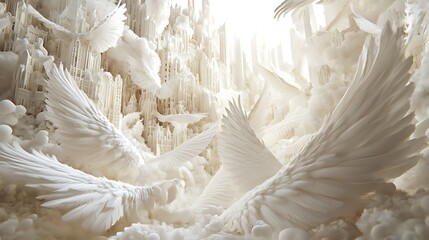 White sculpted fantasy cityscape