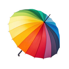 Rainbow color umbrella on transparent background 