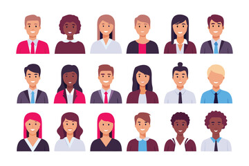 Diverse Portrait Collection: A curated collection of smiling faces representing a diverse group of people. Each headshot showcases a unique individual with varied features and expressions.