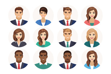 Diverse Avatar Faces: A collection of various avatar faces, showcasing a diverse representation of people in a clean and modern style.