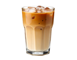 Refreshing iced coffee in glass cup