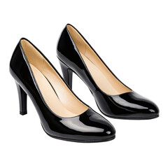 Black court shoes on transparent background