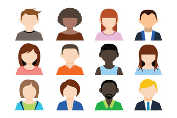 Diverse Avatar Collection: A vibrant assortment of faceless avatars, each a unique representation of diversity and inclusion, perfect for illustrating concepts of identity and community.
