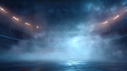 Foggy stadium night