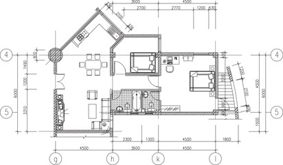 Vector sketch illustration silhouette design section view interior plan site plan layout hotel and apartment 