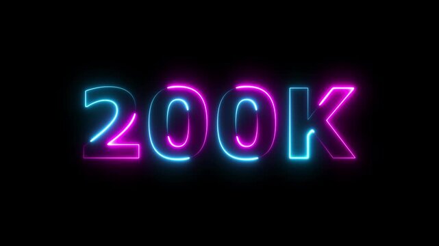 200k neon text animation.