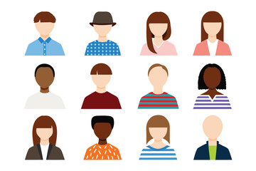 Diverse Group Avatars: A collection of diverse, faceless avatars, each representing a unique individual, showcasing the concept of diversity, inclusion, and universal representation.