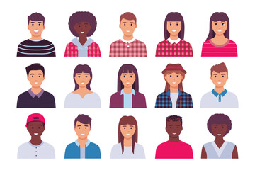 Diversity in Portraits: A captivating array of diverse individuals, each portrait showcasing distinct faces and expressions. Expressing a spectrum of cultures, genders, and styles.