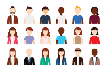 Diverse Portraits: A collection of stylized illustrations depicting various individuals, celebrating diversity in a simple, yet impactful way.