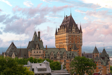 Sunset on Quebec City, Quebec, Canada.