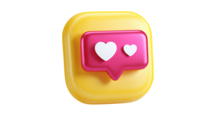 3D Render of Exclamation Mark Warning Sign on Transparent Background