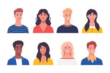 Diverse Portraits: A collection of vibrant, diverse portraits showcasing a range of individuals, each radiating a unique charm and expressive personality. 