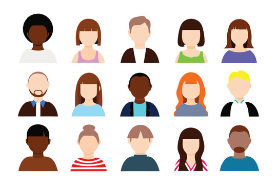 Diverse Avatar Faces: A collection of varied avatar portraits, depicting individuals from different backgrounds, representing a spectrum of demographics.