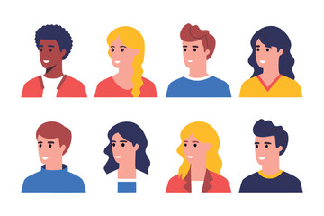 Diversity in Perspective: A collection of diverse individuals, rendered in a clean, contemporary style, each with a unique expression. Offering a modern take on the beauty of unity and representation.