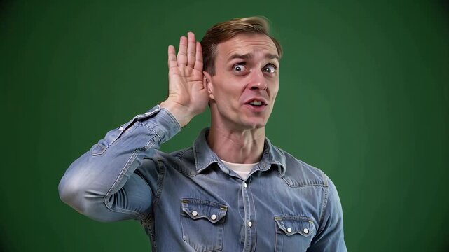 A smiling man in a denim shirt poses against a vibrant green backdrop creating a portrait suitable for professional corporate or creative projects conveying confidence and approachability