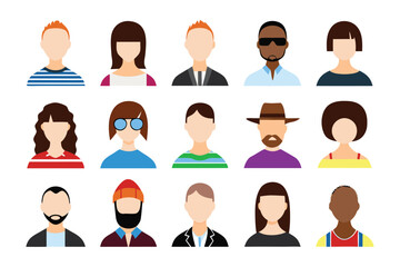 Diverse Portraits: A vibrant collection of diverse portraits representing a spectrum of individuals. Each face, devoid of explicit features, embodies inclusivity and individuality.