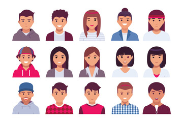 Diversity of Avatars: A diverse collection of digital avatars, each representing a unique individual with distinct features.