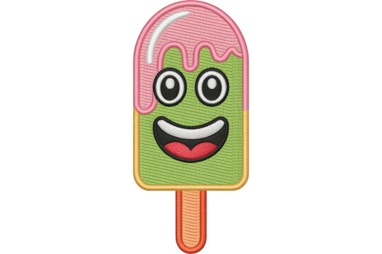 Happy smiling popsicle ice pop frozen treat
