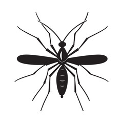 Mosquito Silhouette Logo Vector Illustration for Disease Prevention, Health Awareness, and Protection