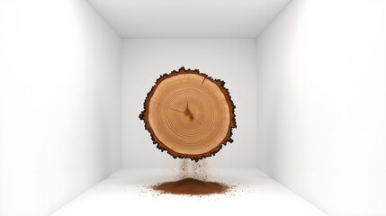 Tree Cross Section Displayed in White Box Setting
