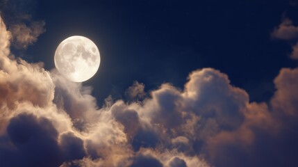 月明かりに照らされる秋の夜空