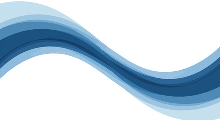 Abstract flowing wave design in shades of blue, creating a dynamic and modern visual element on a white background.