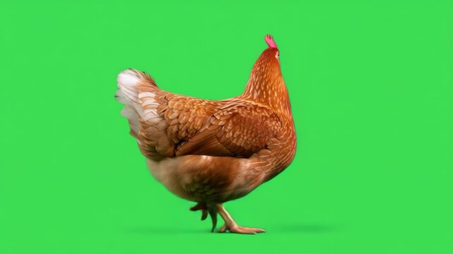 Focused Chicken in Motion  A Dynamic and Natural Studio Shot of a Chicken Running