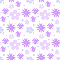 seamless pattern with purple flowers, fabric pattern, gift wrapping paper, notebook cover, phone case 