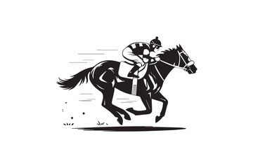 horse racing illustration vector