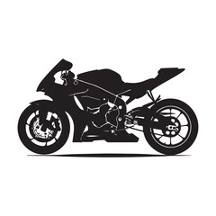 Obraz premium Sport Motorcycle Silhouette Vector Illustration Representing Speed, Power, and Modern Racing Design