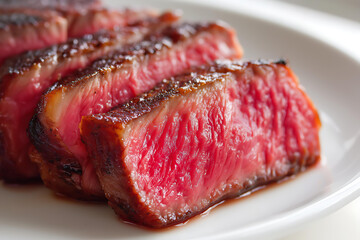 Juicy Grilled Steak: Medium Rare Beef Dish in Gourmet Food Photography for Meat Lovers