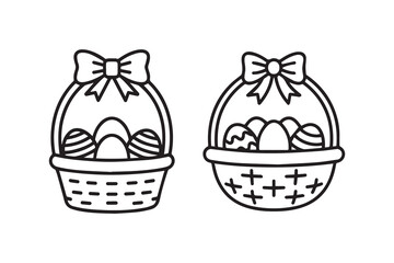 easter basket illustration vector