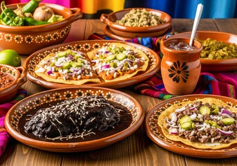 Authentic Mexican Food Spread Featuring Savory Dishes and Vibrant Cuisine