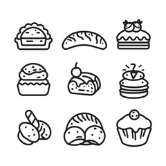 Set of Cakes Icons - Delicious and Sweet Dessert Collection