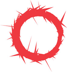 Abstract red circle with sharp jagged spikes