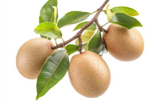 Sapodilla tree isoleted on white background