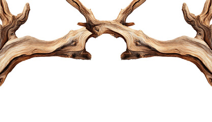 Fototapeta premium Organic Driftwood Top Border Frame Gothic Style
