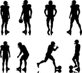 Fototapeta premium American football, players, NFL, sports vector graphics bundle