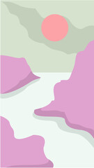 Summer Dreamy Canyon Sunset in Pastel Hues