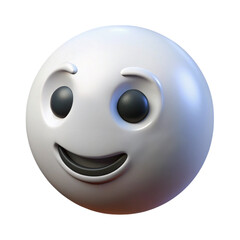 Fototapeta premium 3d rendered smiling emoji ball with a soft white color and dark shadowy eyes