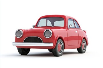 Fototapeta premium Sedan isolated in 3d cartoon character on white background