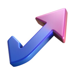 3d rendered upward arrow with gradient coloring against a solid black background for visual representation
