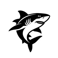 Fototapeta premium Shark Silhouette Vector Illustration for Logo or Mascot Design