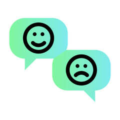 Feedback Chat Icon - Flat Line Style Vector Icon