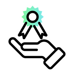 Award Achievement Icon - Flat Line Style Vector Icon