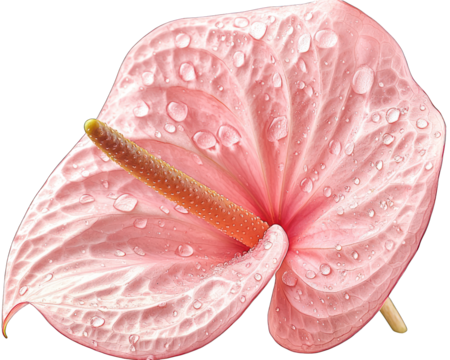 Delicate pink flower with water droplets