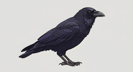 Fototapeta premium Illustration of a Crow - Digital Art