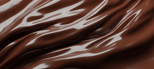 Liquid chocolate texture background 3D render